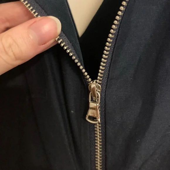 ADAM by Adam Lippes Slate Blue Dress with Pleats and Flair at Waist - Picture 10 of 17